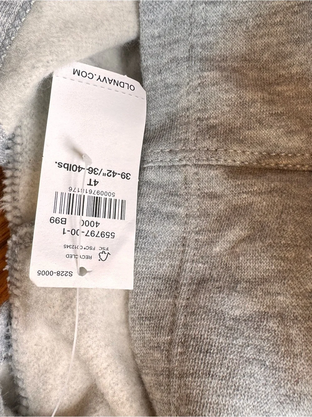 Old Navy Light Gray Toddler Zip-Up Hoodie Sz 4T boys girls NWT